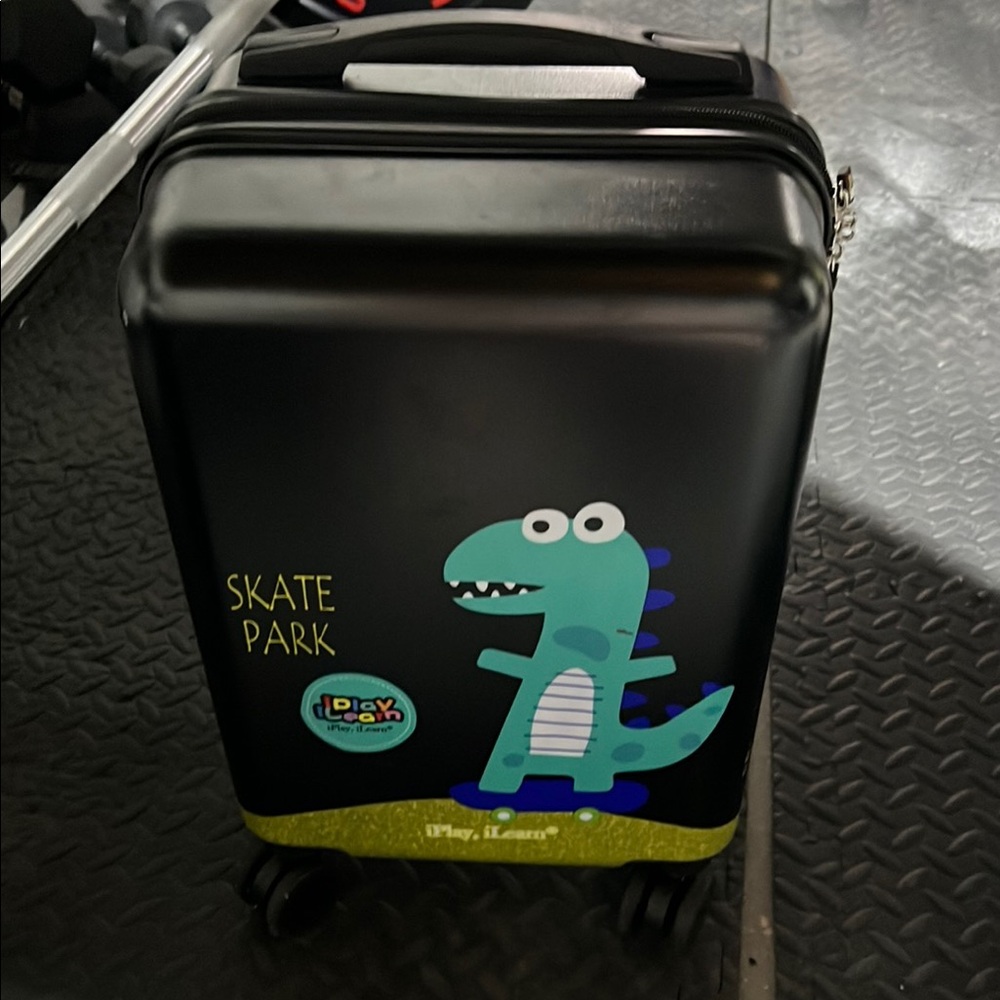 Black Dinosaur Skate Park Suitcase